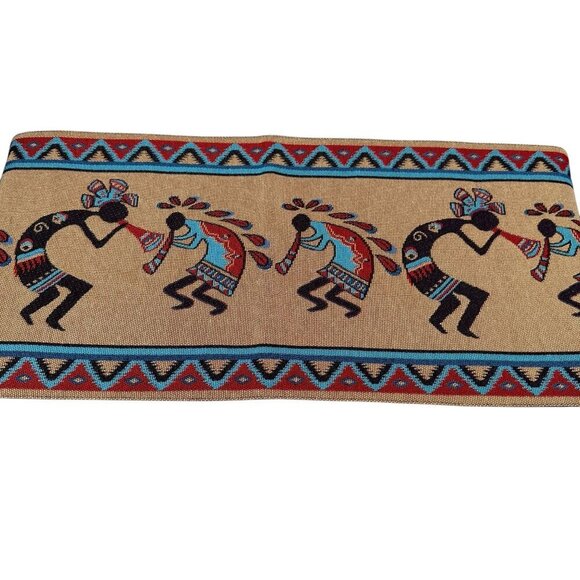 Kokopelli Table Runner Western Rustic Lodge Dining Decor 12x68" Southwest Tapest - Picture 4 of 8